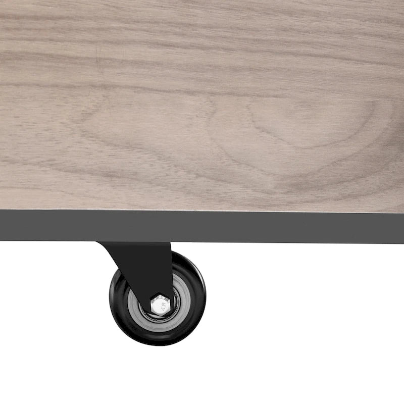Table basse relevable marron/blanc avec rangement, pour 1 à 2 utilisateurs